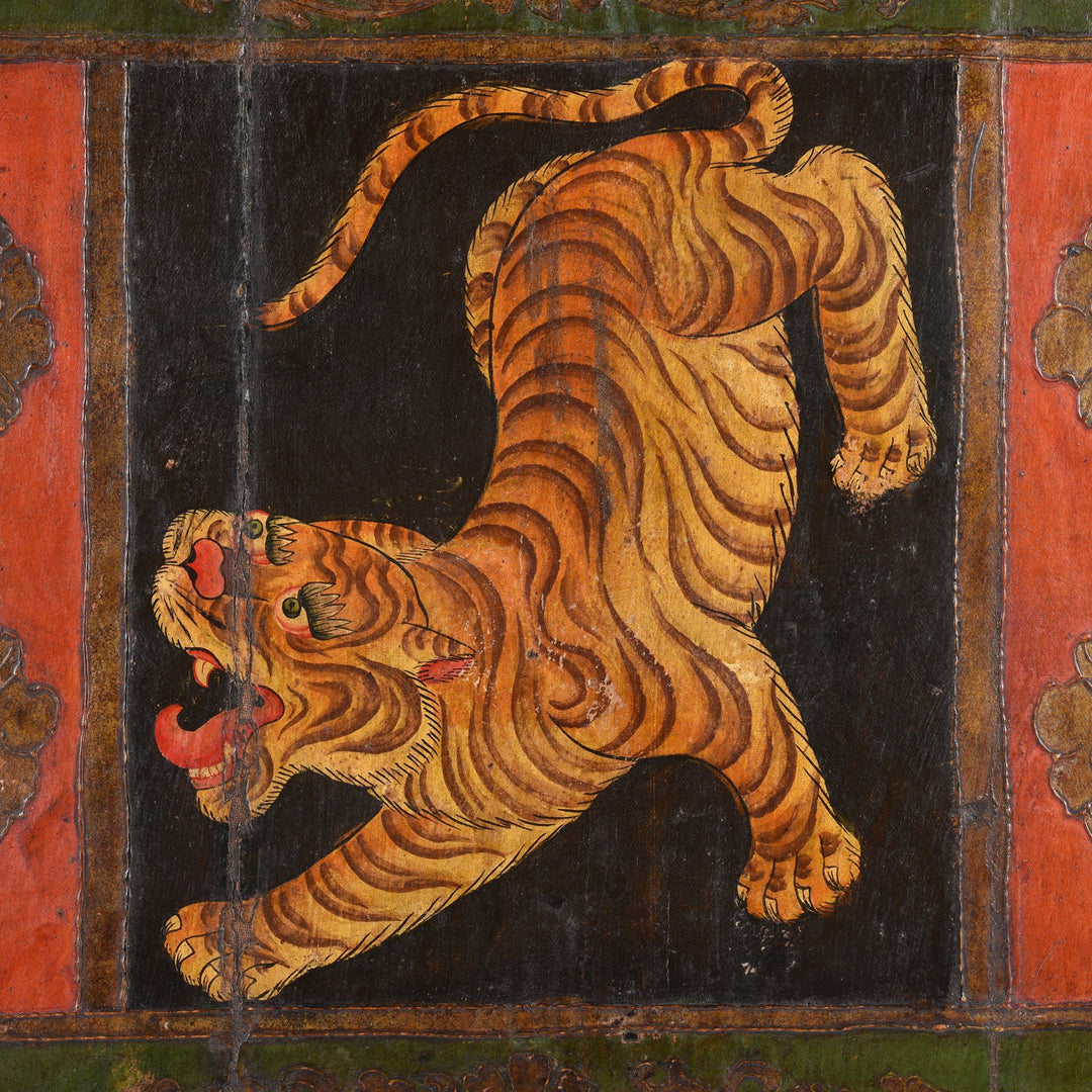 Tibetan Dragon Door panel With Original Paint | Indigo Antiques