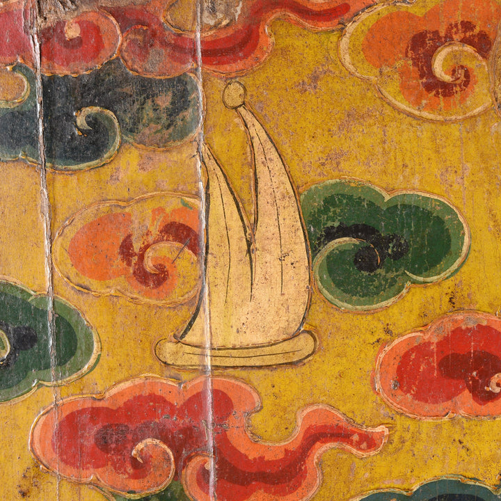 Tibetan Dragon Door With Original Paint 75 - 100 Yrs Old | Indigo Antiques