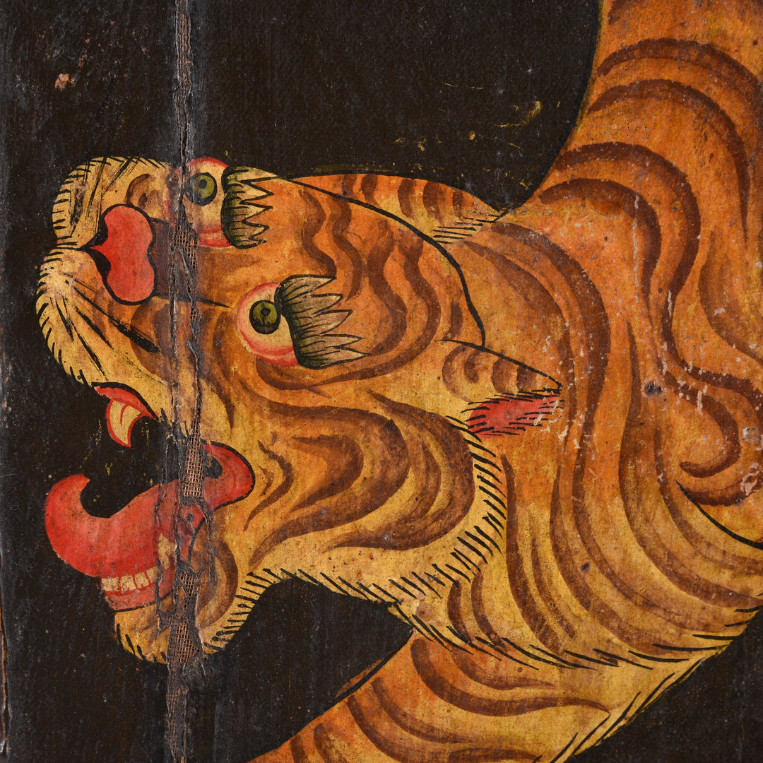 Tibetan Dragon Door panel With Original Paint | Indigo Antiques