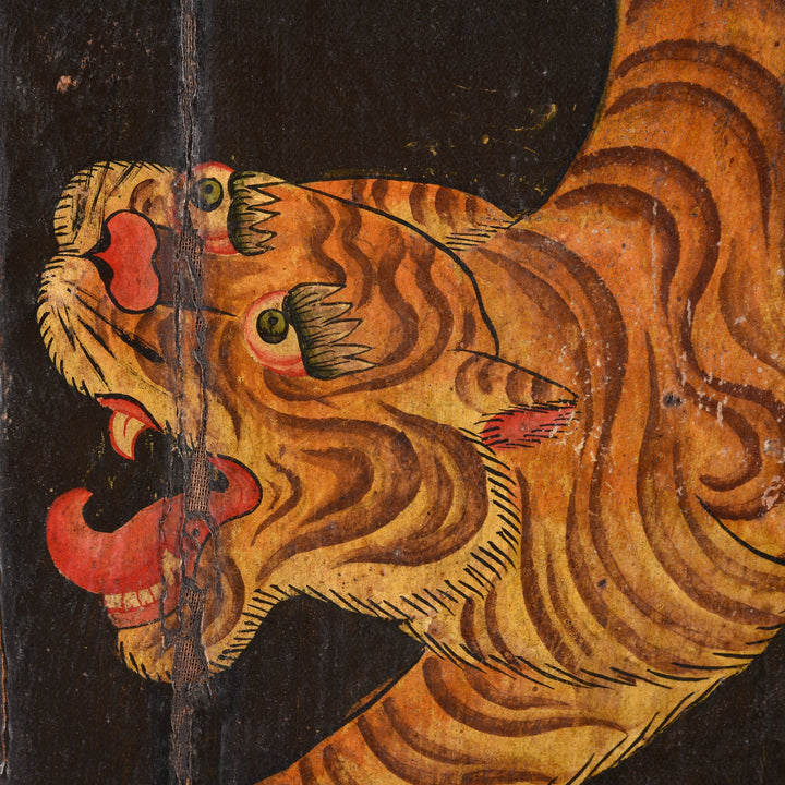 Tibetan Dragon Door panel With Original Paint | Indigo Antiques