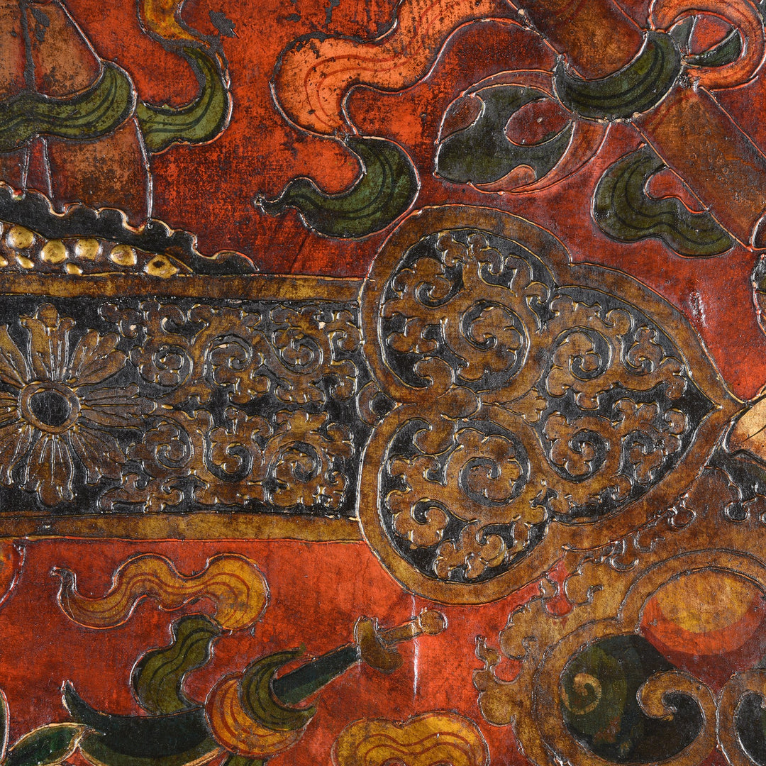 Tibetan Dragon Door panel With Original Paint | Indigo Antiques