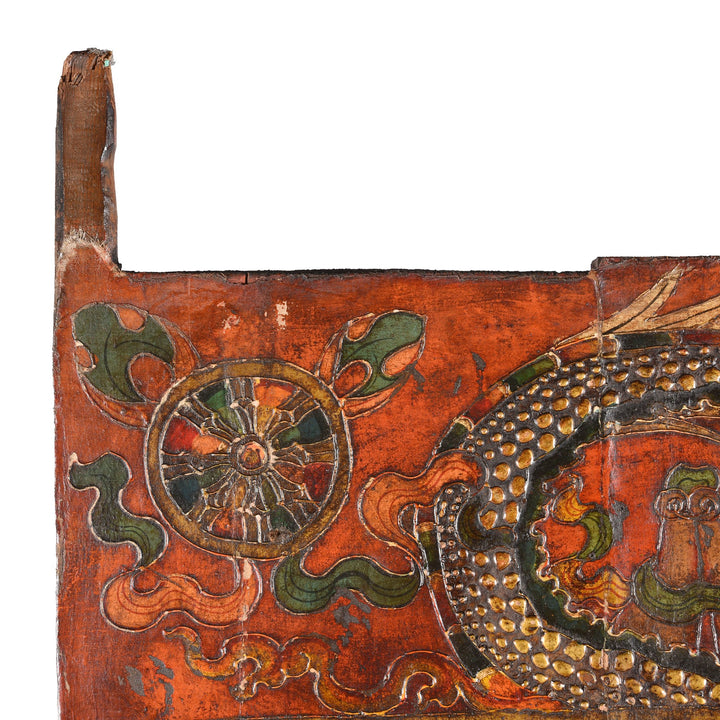 Tibetan Dragon Door panel With Original Paint | Indigo Antiques
