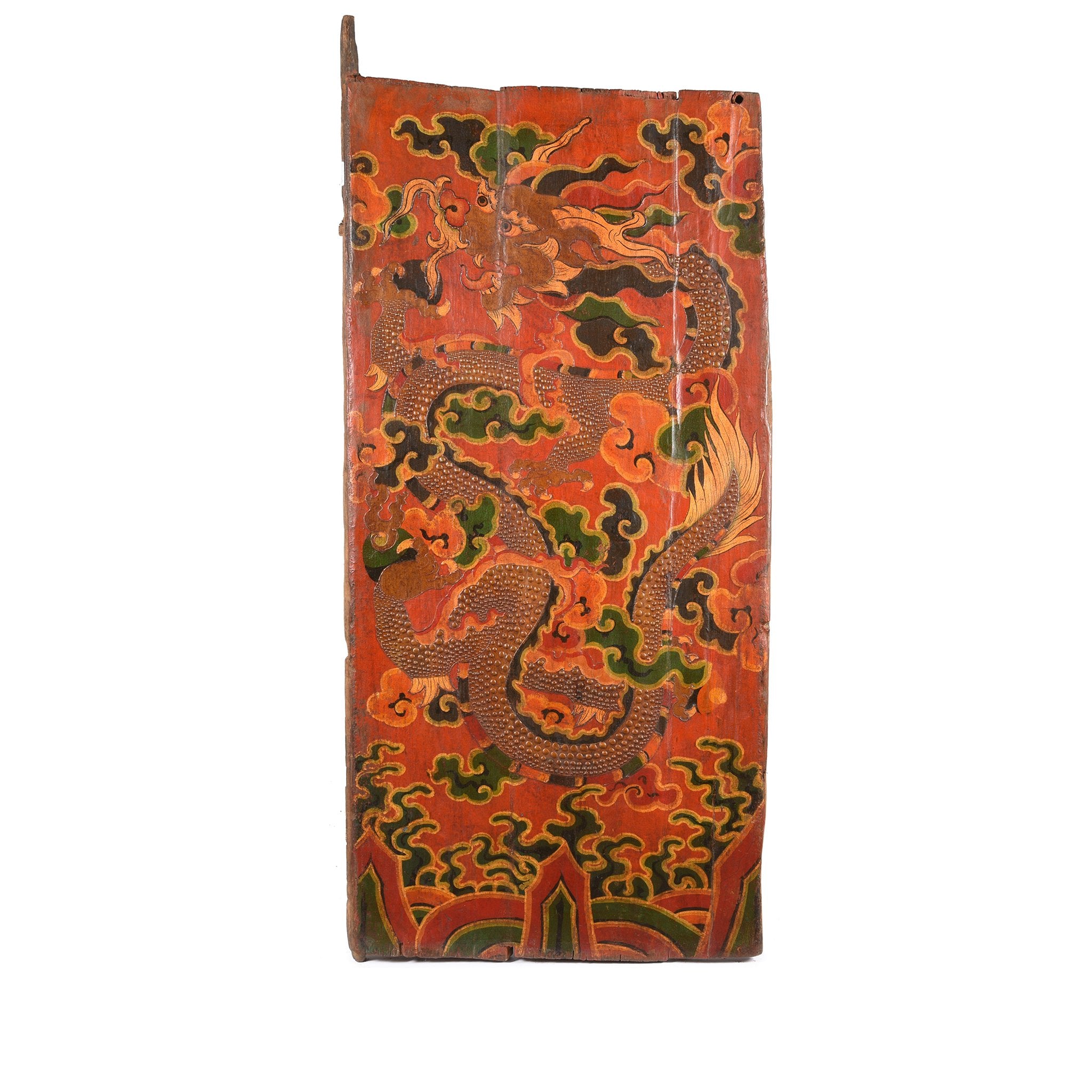 Tibetan Painted Door Panel - 75- 100Yrs Old Tibetan Painted Door Panel - 75- 100Yrs Old