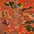 Tibetan Painted Door panel With Original Paint 75 - 100 Yrs Old