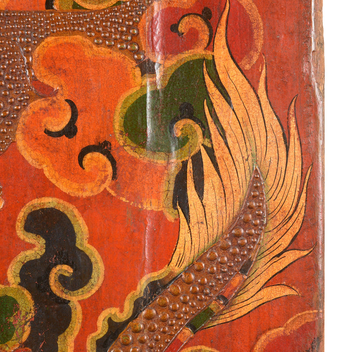 Tibetan Painted Door With Original Paint 75 - 100 Yrs Old | Indigo Antiques
