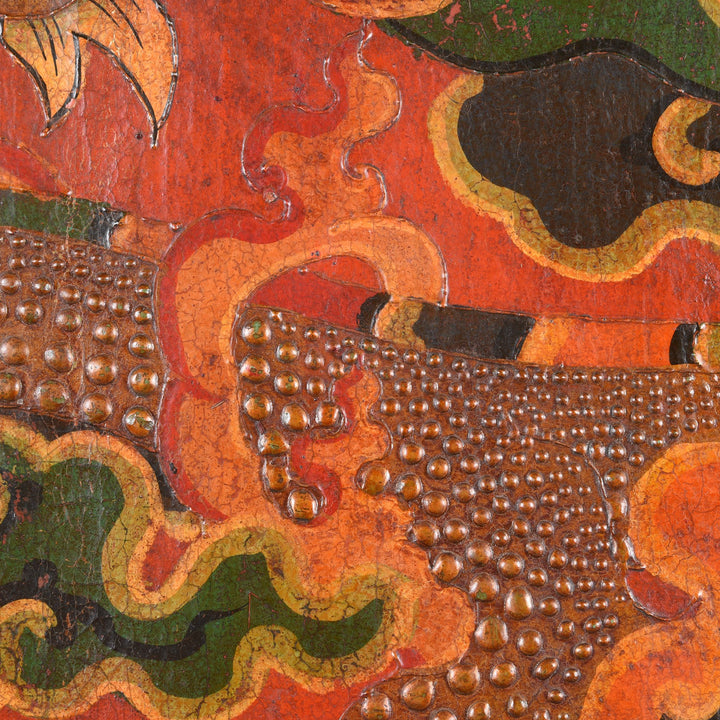 Tibetan Painted Door With Original Paint 75 - 100 Yrs Old | Indigo Antiques