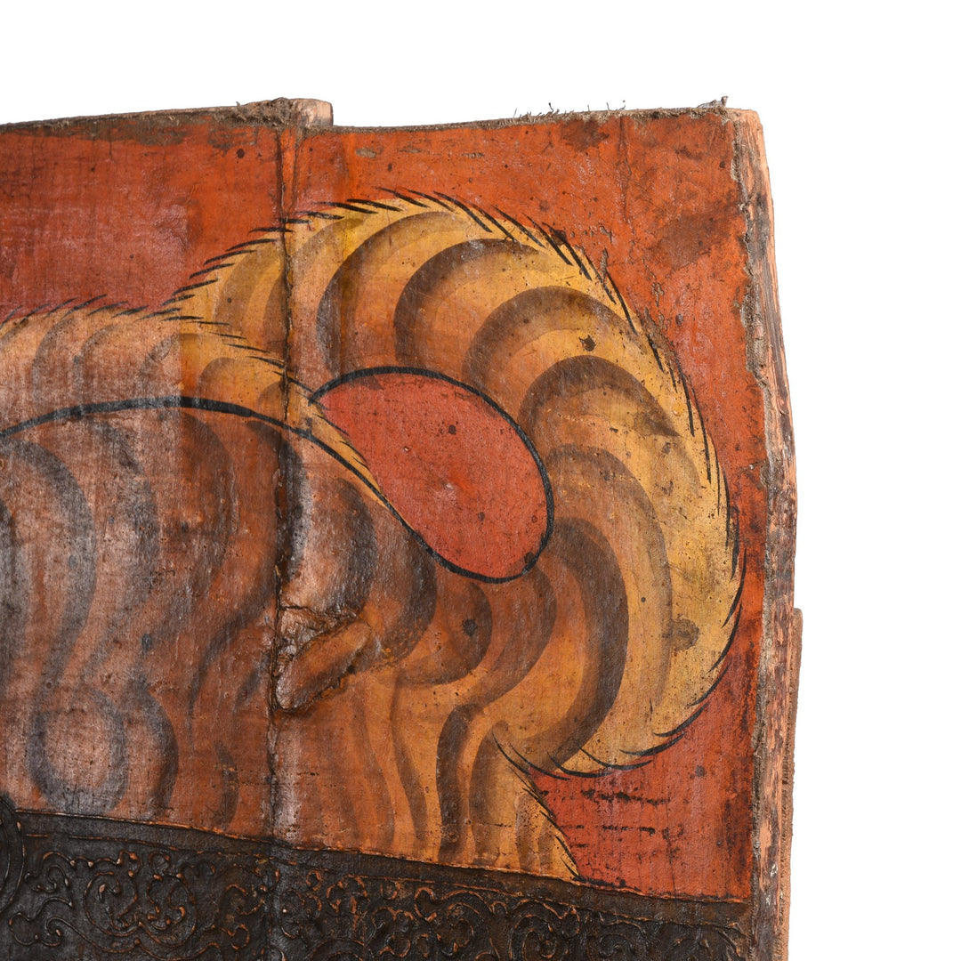 Tibetan Tiger Door Panel With Original Paint | Indigo Antiques