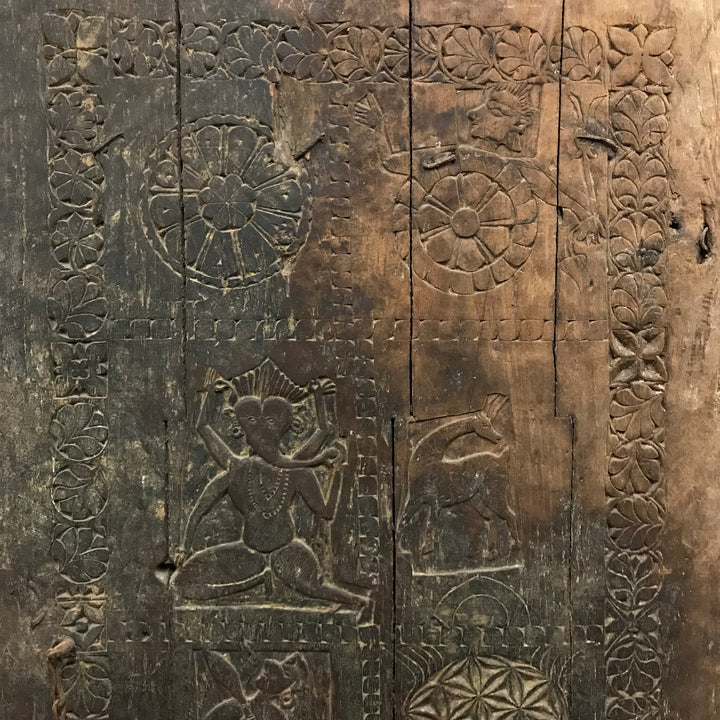Tribal Elephant Window Shutter From Maharastra - 19thC