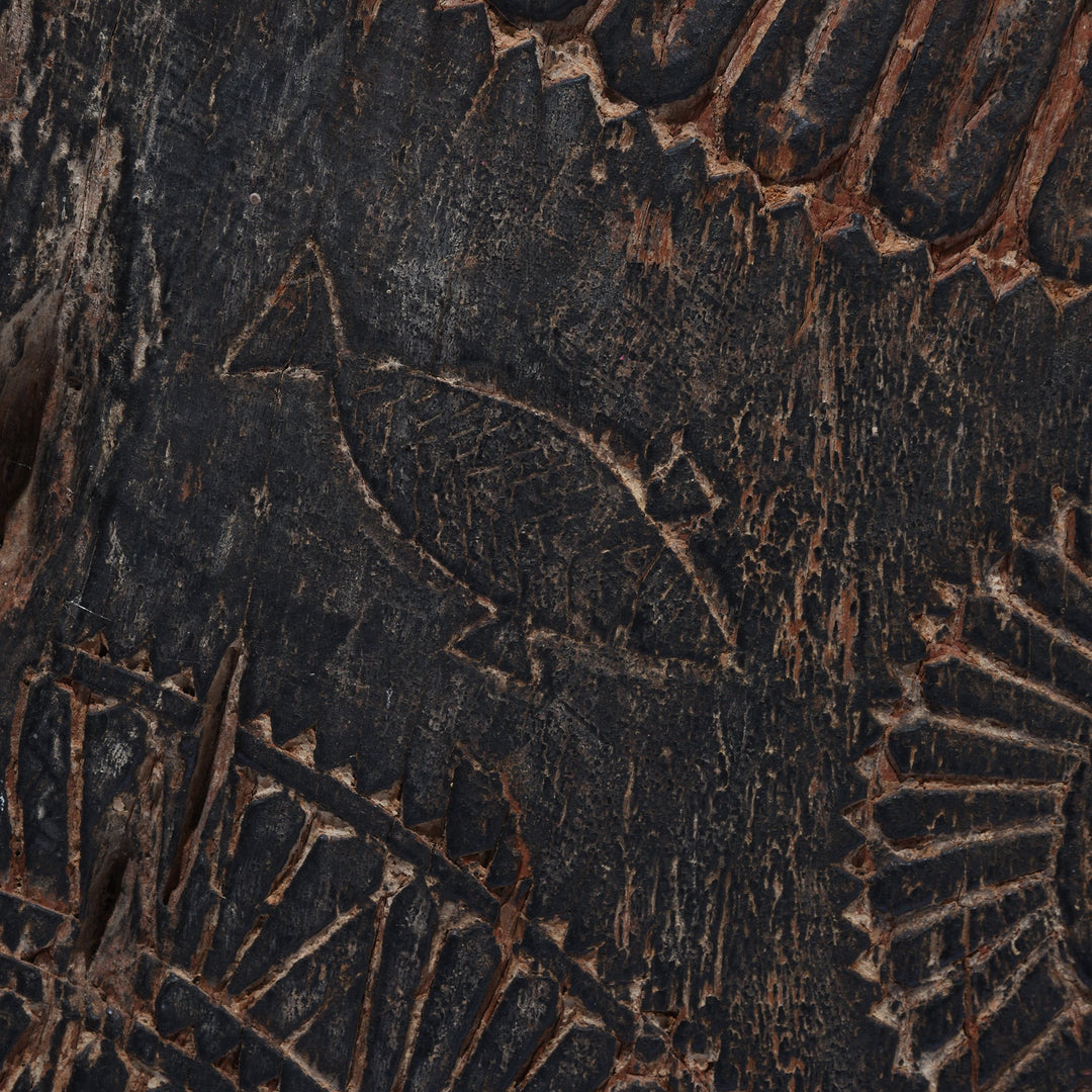 Fish carving detail from a Wall Art Tribal Window Shutter From Orissa - 19thC | Indigo Oriental Antiques