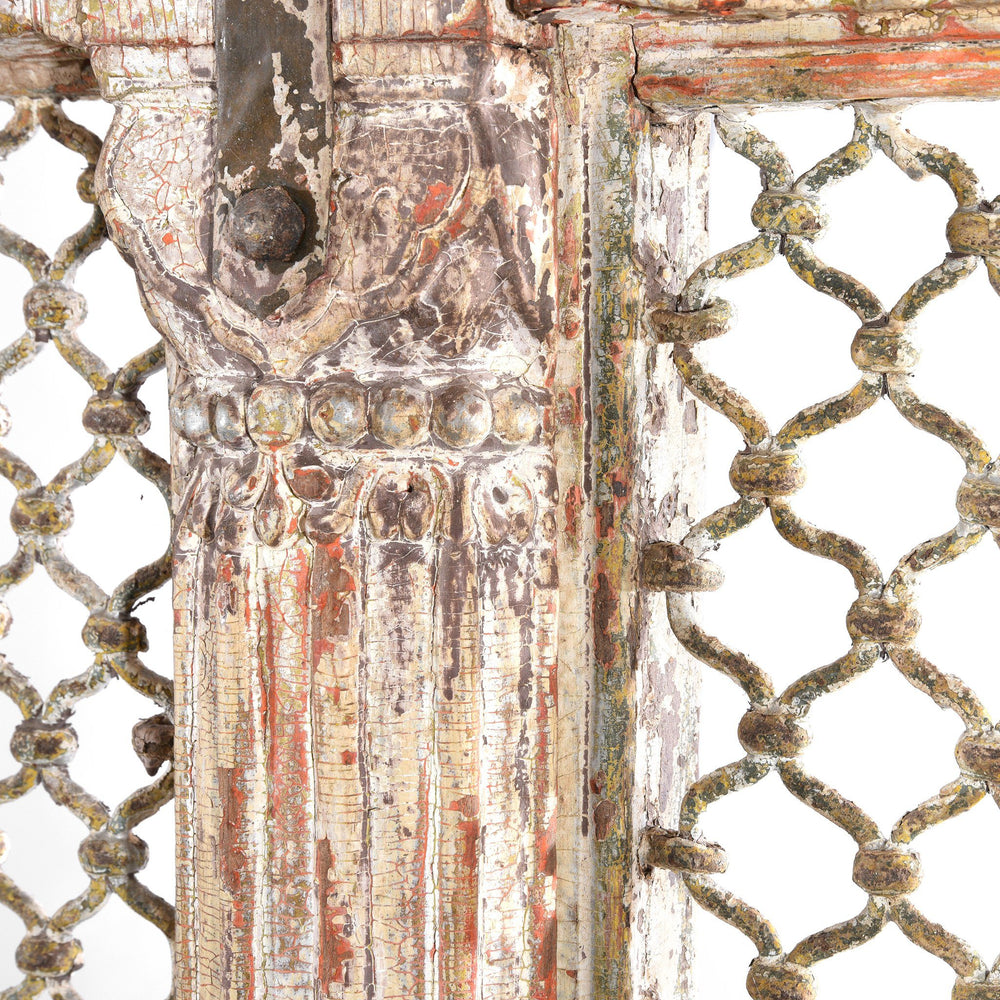 White Painted Indian Jali Doors From Gujarat - 19thC | Indigo Antiques