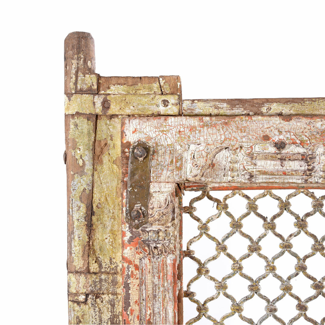 White Painted Indian Jali Doors From Gujarat - 19thC | Indigo Antiques