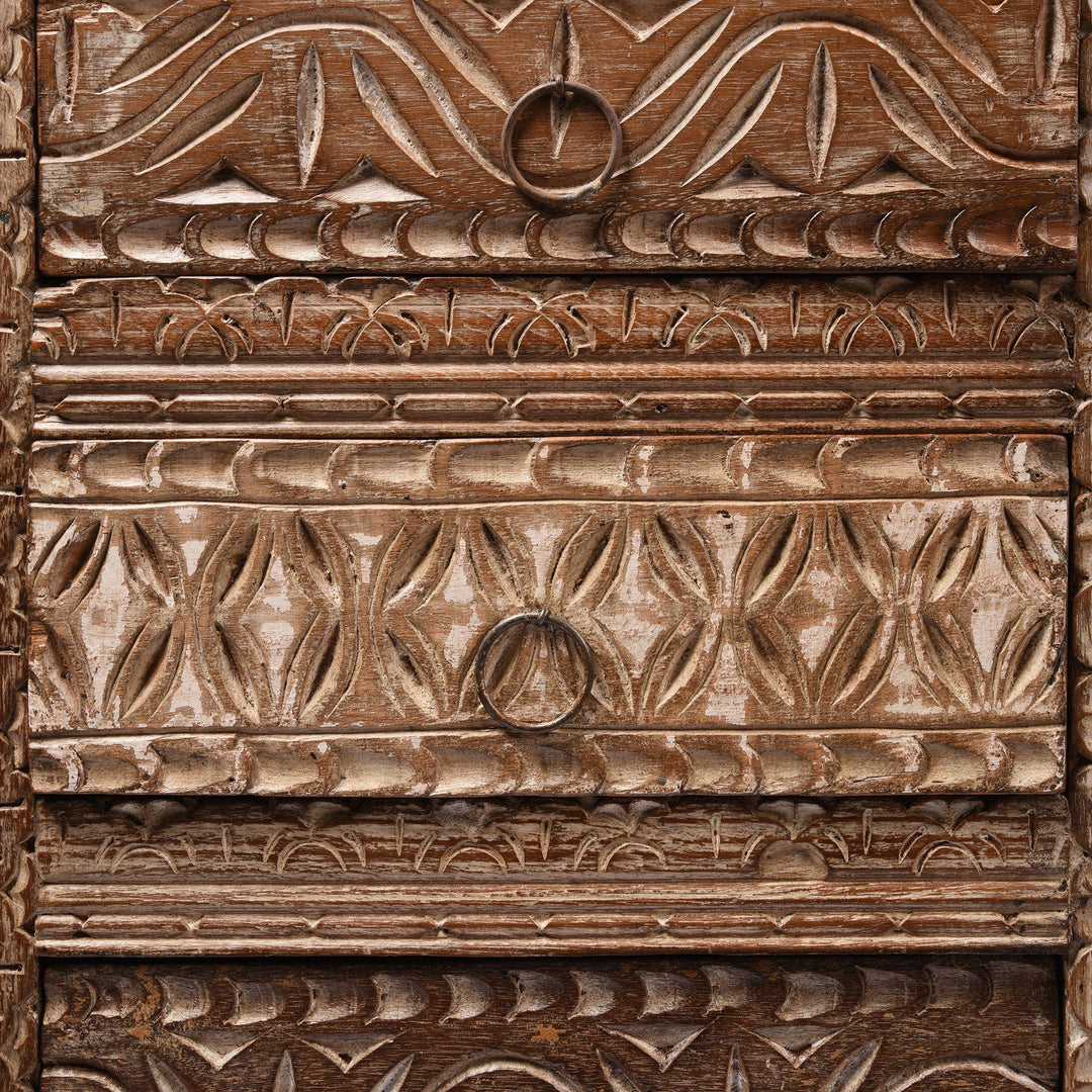 Bedside Cabinet Made From Reclaimed Carved Teak | Indigo Antiques