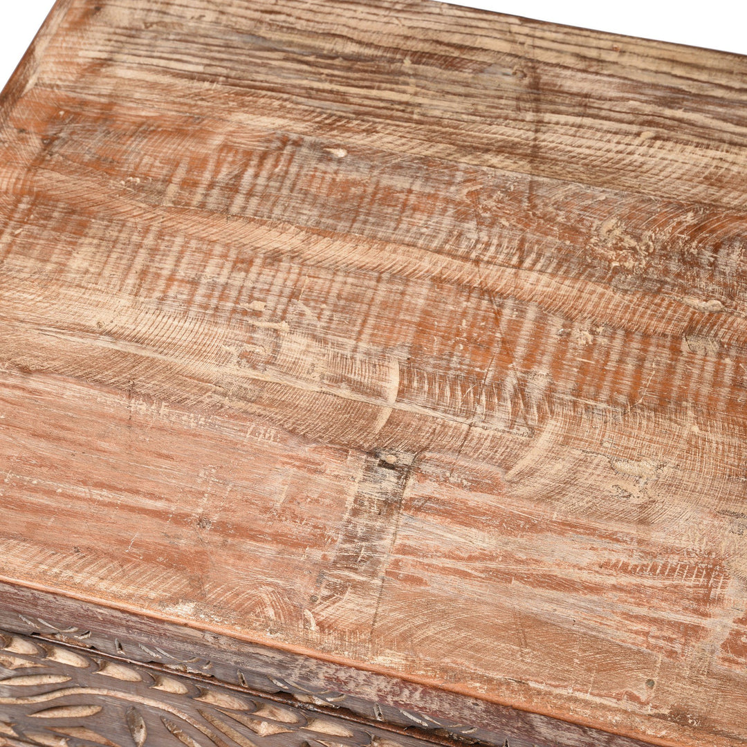 Bedside Cabinet Made From Reclaimed Carved Teak | Indigo Antiques