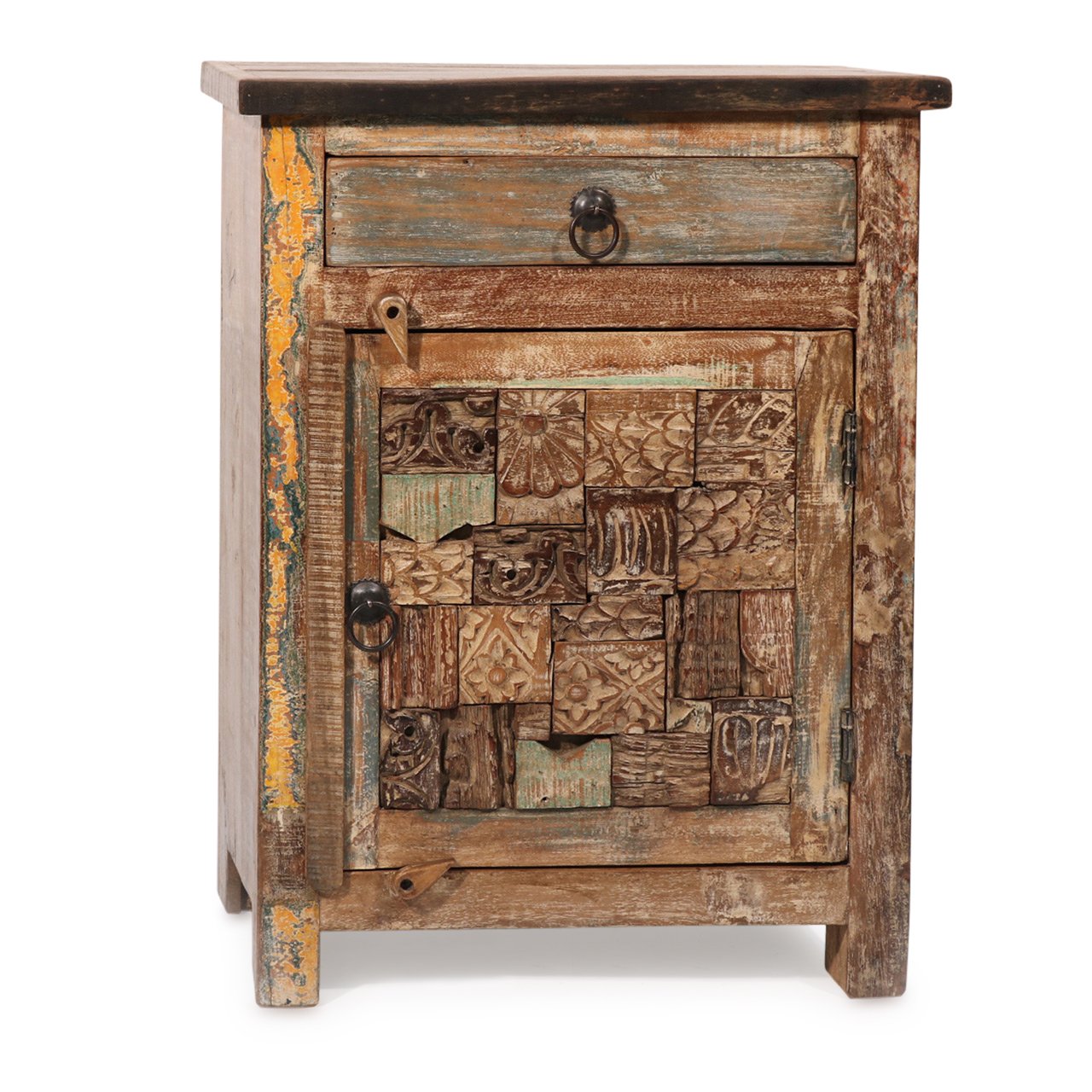 Bedside Cabinet Made From Reclaimed Teak | Indigo Oriental Antiques