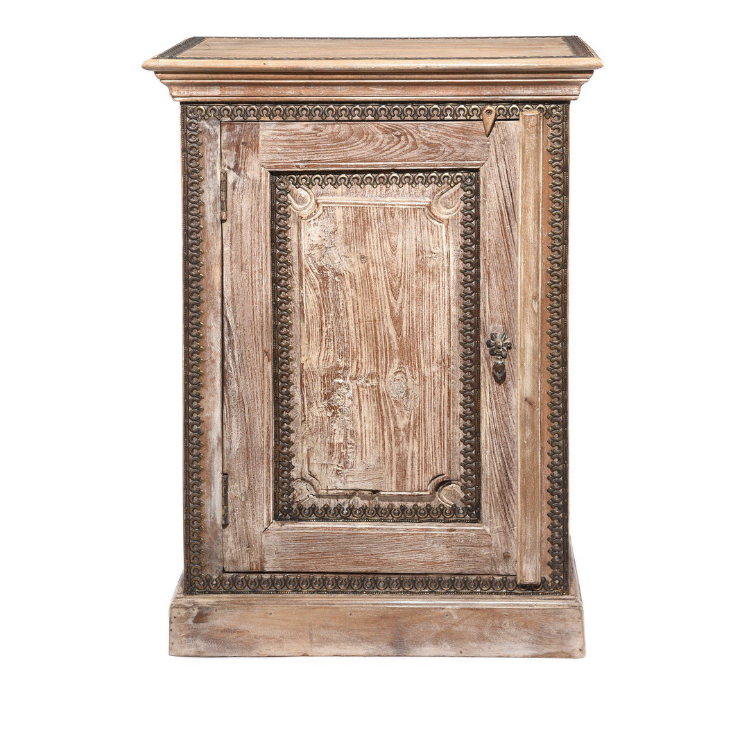 Indian Teak Bedside Cabinet Made From Reclaimed Teak | Indigo Antiques