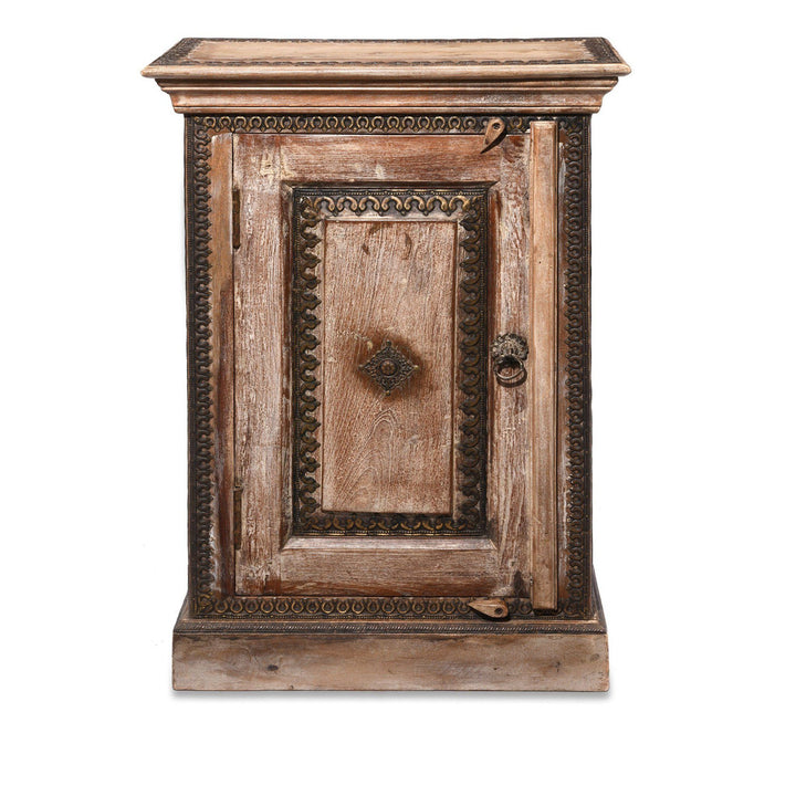 Indian Teak Bedside Cabinet Made From Reclaimed Teak | Indigo Antiques