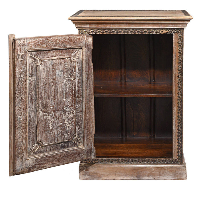 Indian Teak Bedside Cabinet Made From Reclaimed Teak | Indigo Antiques