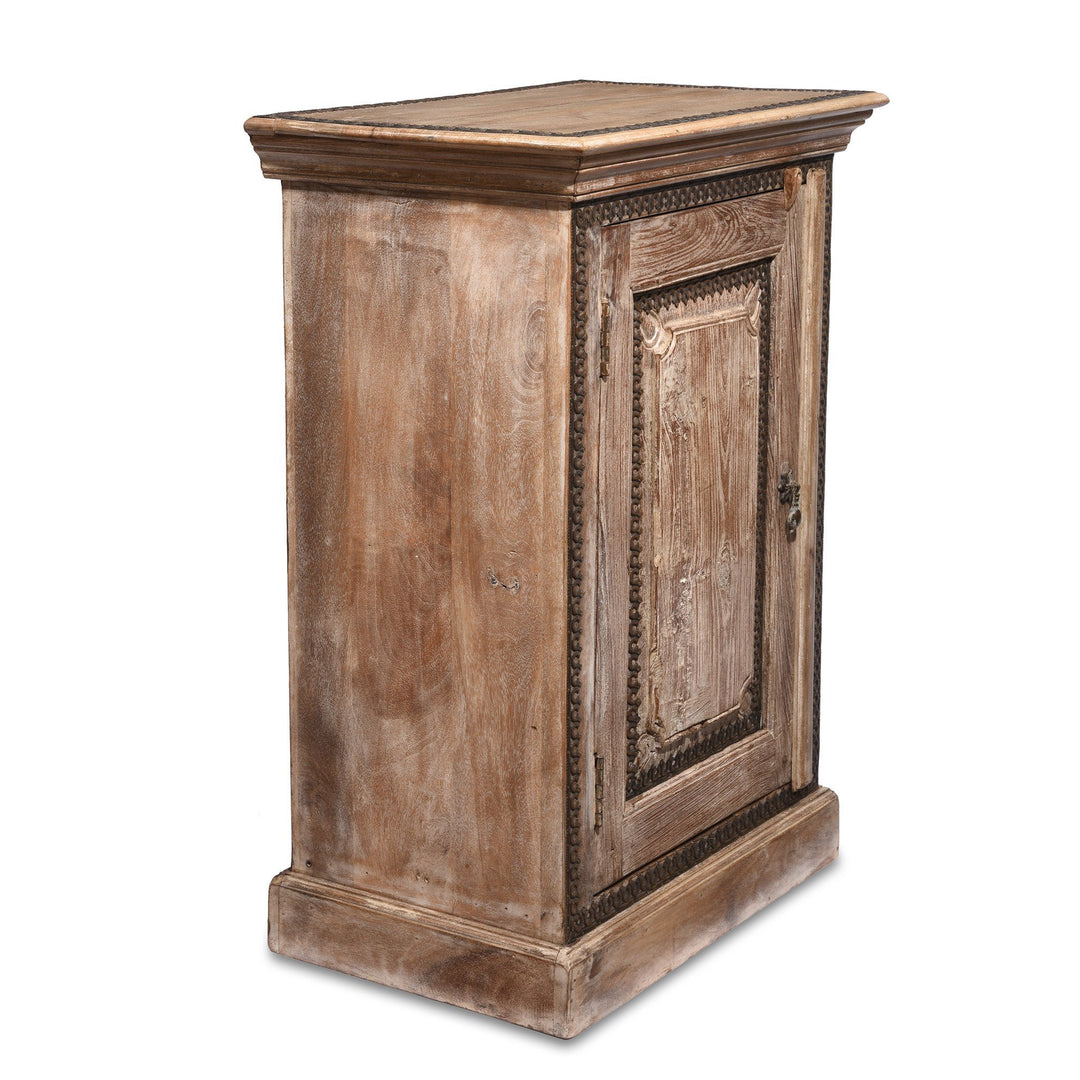 Indian Teak Bedside Cabinet Made From Reclaimed Teak | Indigo Antiques