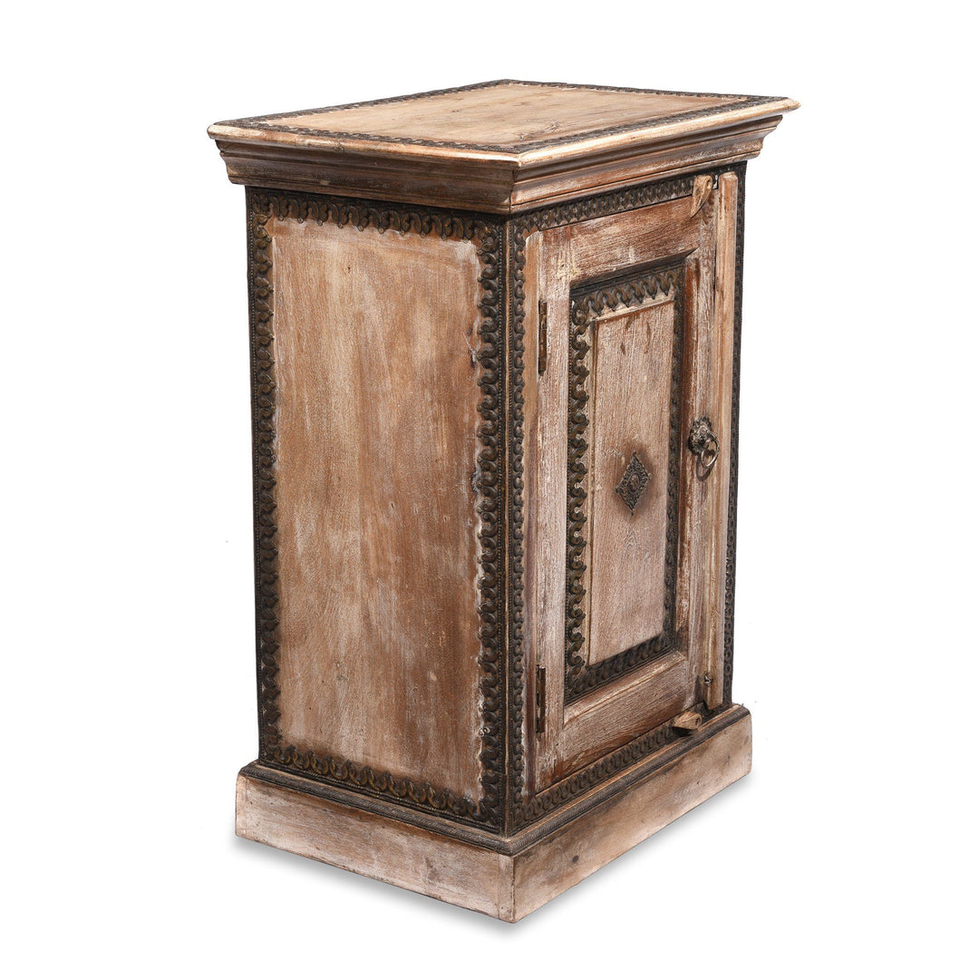 Indian Teak Bedside Cabinet Made From Reclaimed Teak | Indigo Antiques