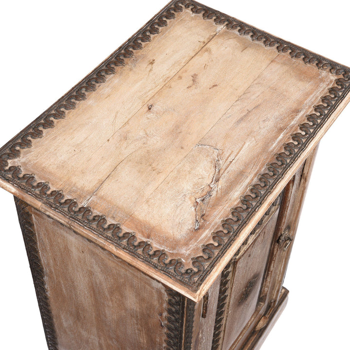 Indian Teak Bedside Cabinet Made From Reclaimed Teak | Indigo Antiques