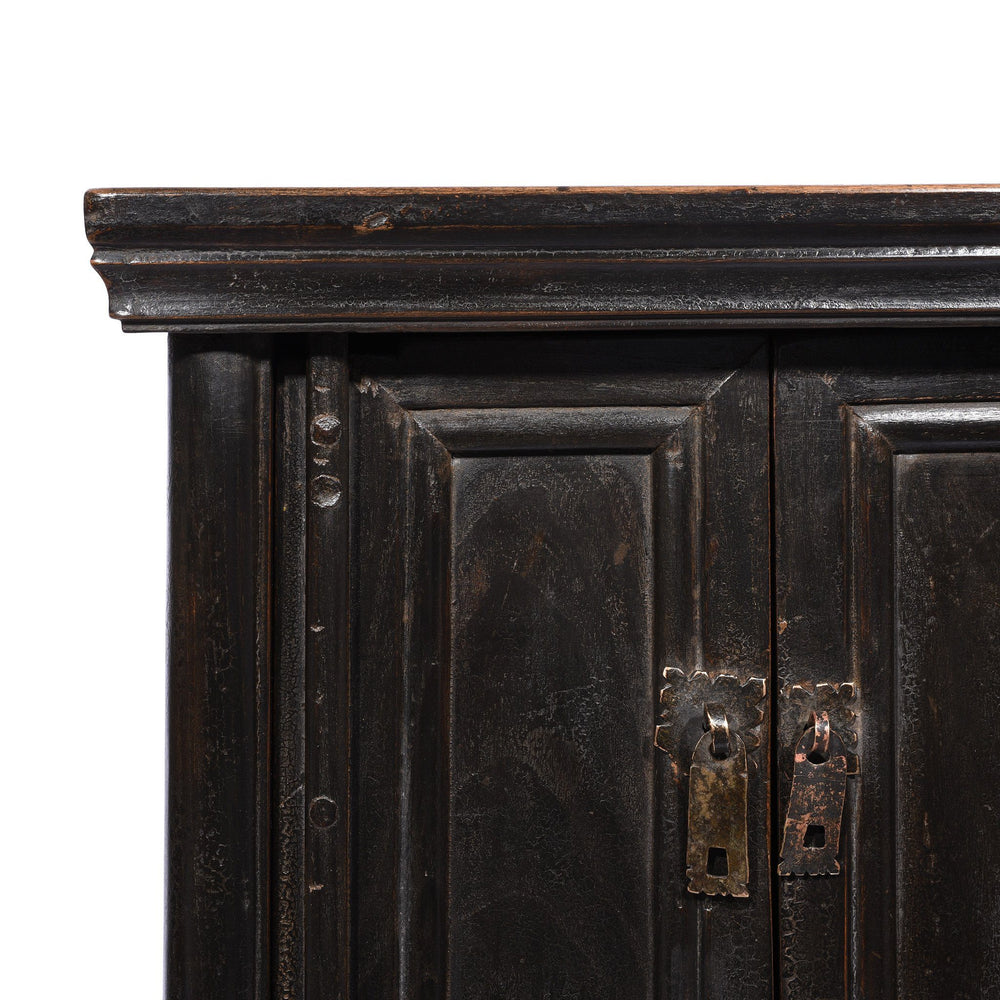 Corner View Of Persimmon Side Cabinet From Shanxi - 19thC | Indigo Antiques