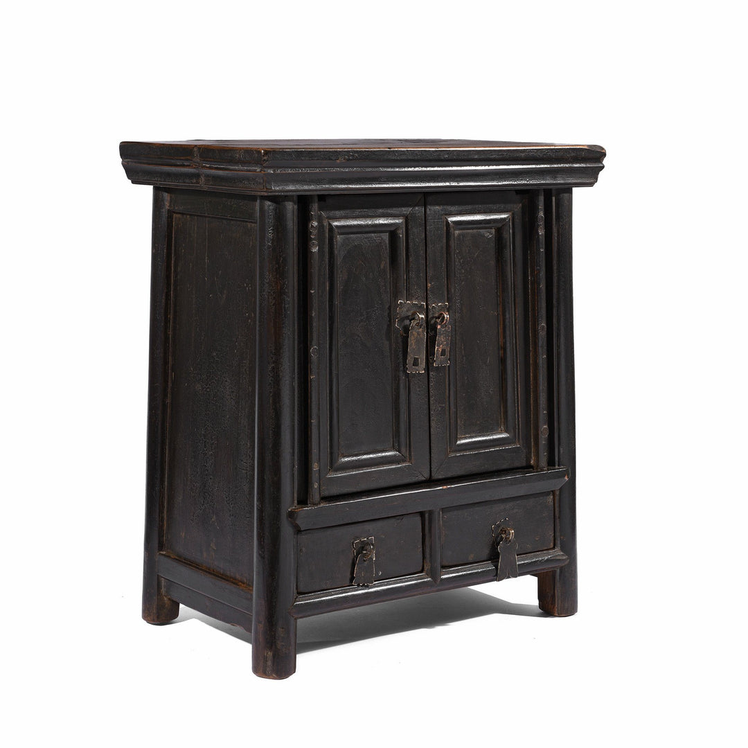 Angled View Of Persimmon Side Cabinet From Shanxi - 19thC | Indigo Antiques