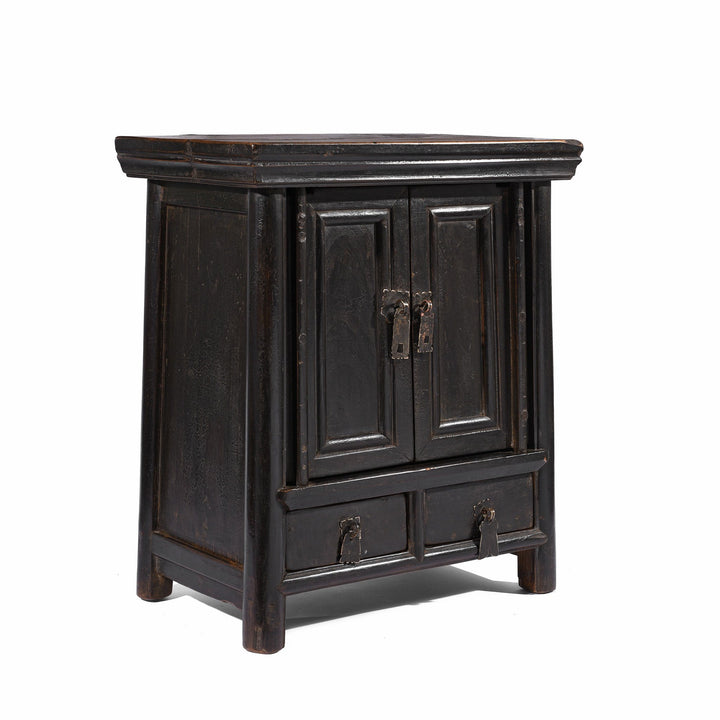 Angled View Of Persimmon Side Cabinet From Shanxi - 19thC | Indigo Antiques