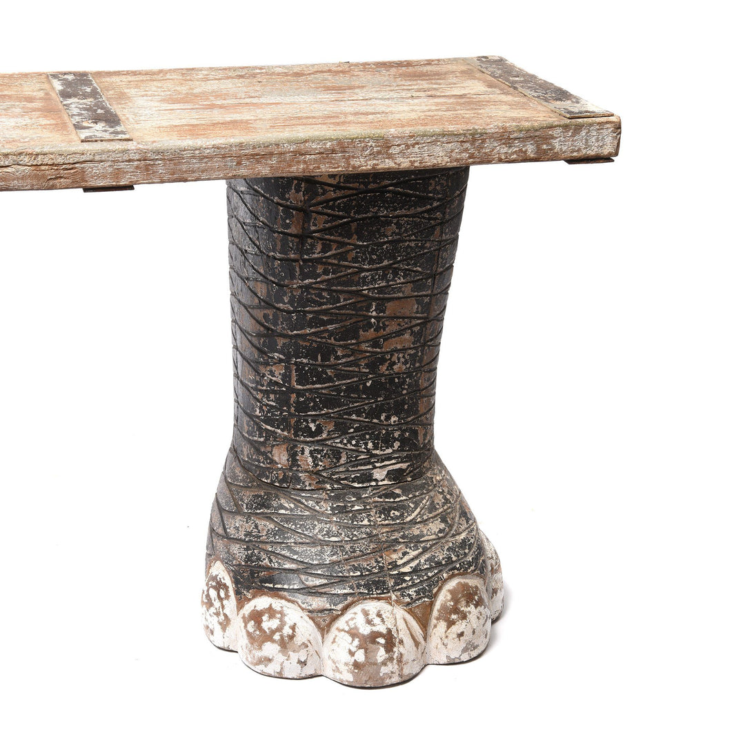 Indian Elephant Bench Made From Reclaimed Wood | Indigo Antiques
