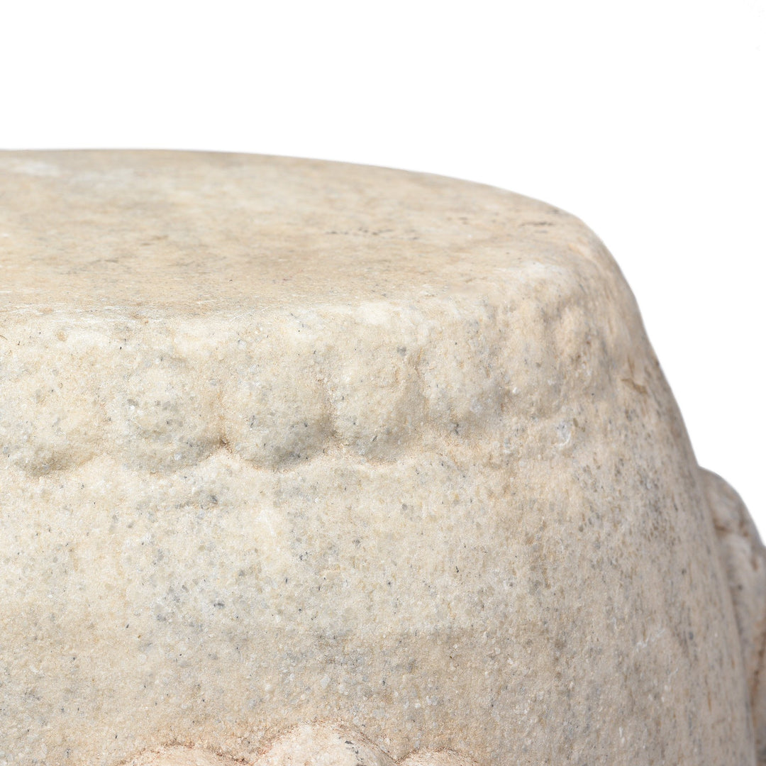 Carving Detail Of Marble Ming Style Chinese Drum Stools | Indigo Antiques