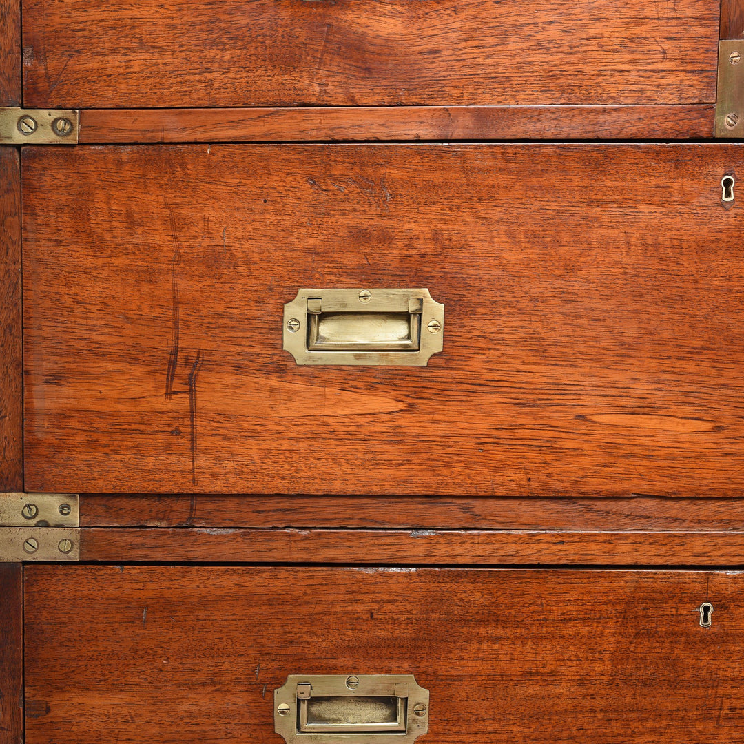 Handle Detail Of Anglo Indian Teak Campaign Chest Of Drawers - 19thC | Indigo Antiques