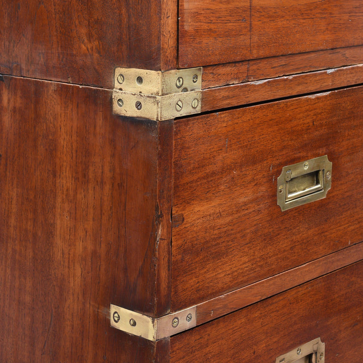 Binding Detail of Anglo Indian Teak Campaign Chest Of Drawers - 19thC | Indigo Antiques