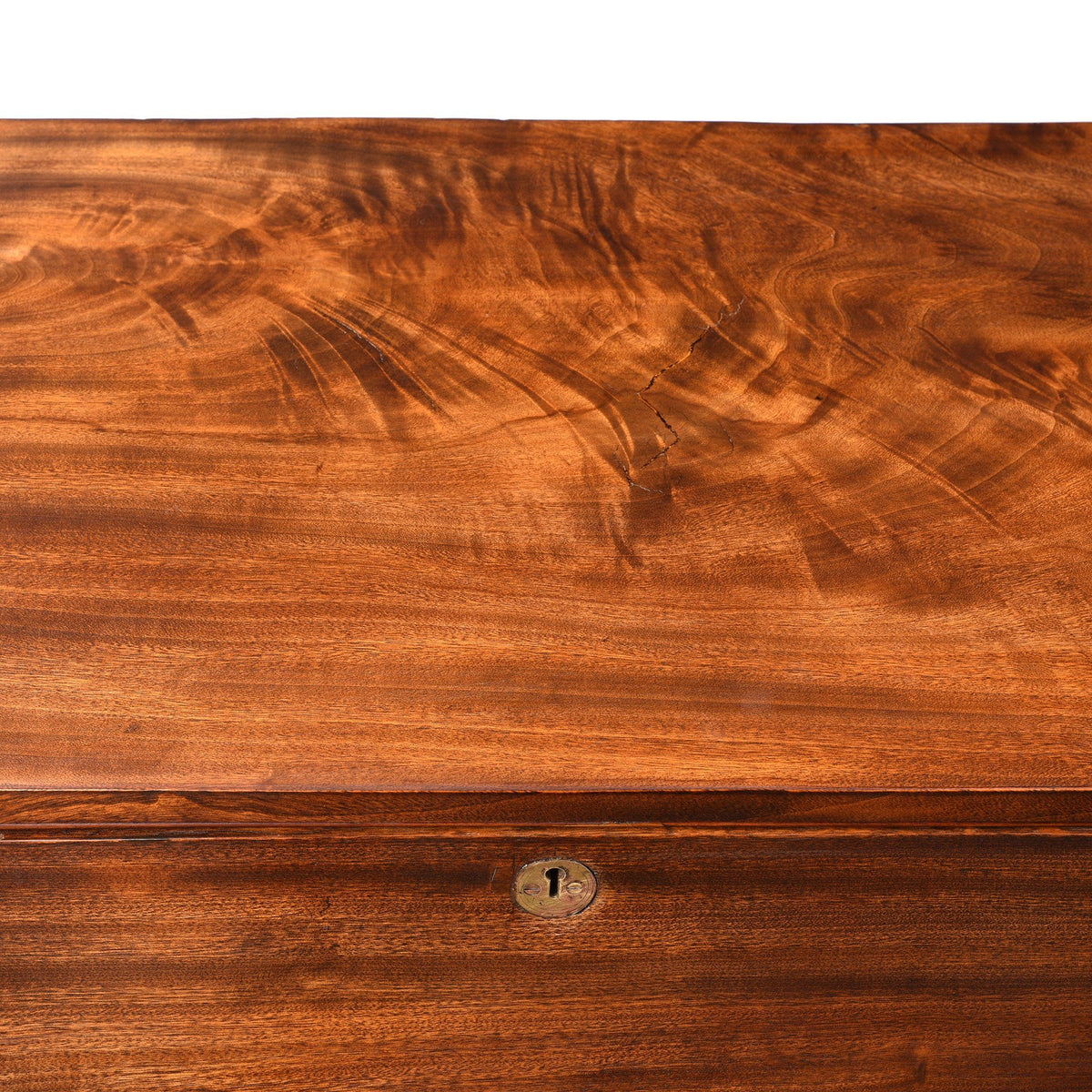 Surface Top Detail From Chinese Export Secretaire Campaign Chest - Ca 1865 | Indigo Antiques