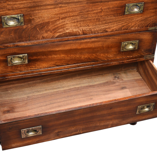 Chinese Export Secretaire Campaign Chest - Ca 1865