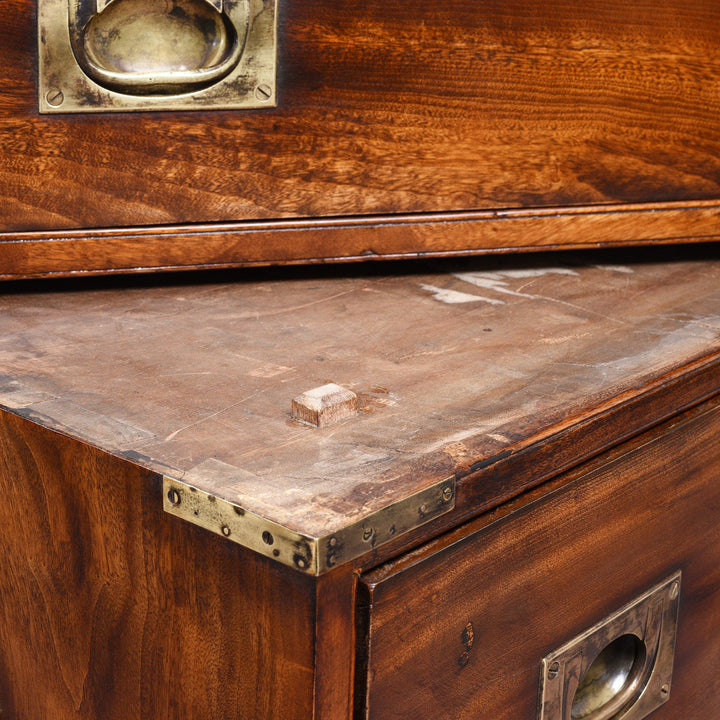 Fixing Nub View From Chinese Export Secretaire Campaign Chest - Ca 1865 | Indigo Antiques
