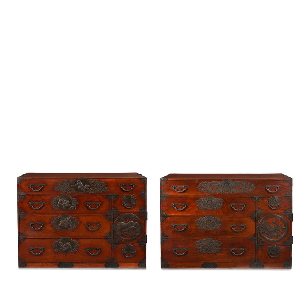 'His & Hers' Isho Dansu from Sendai Province - Late 19thC