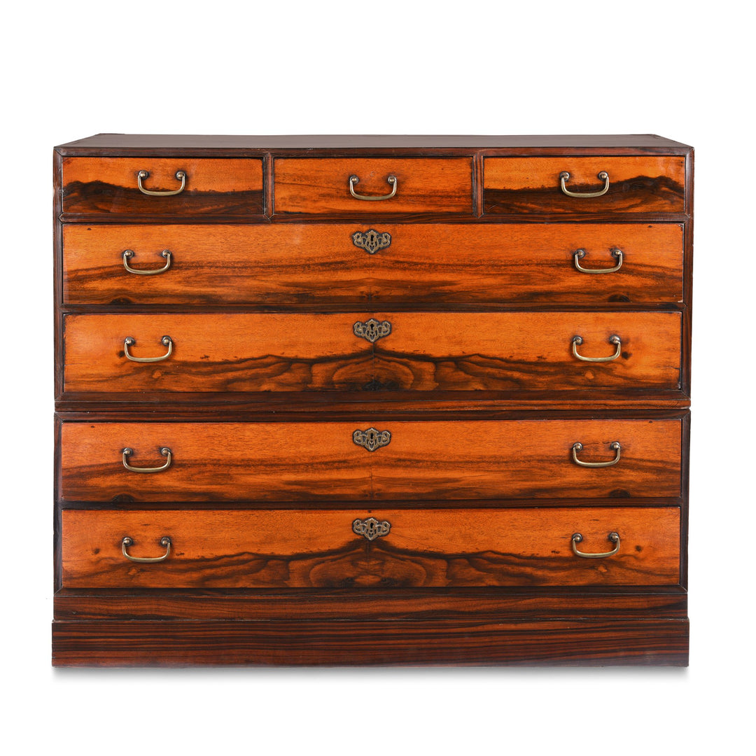 Japanese Dansu Chest of Drawers - Cryptomeria and Persimmon - Ca 1930