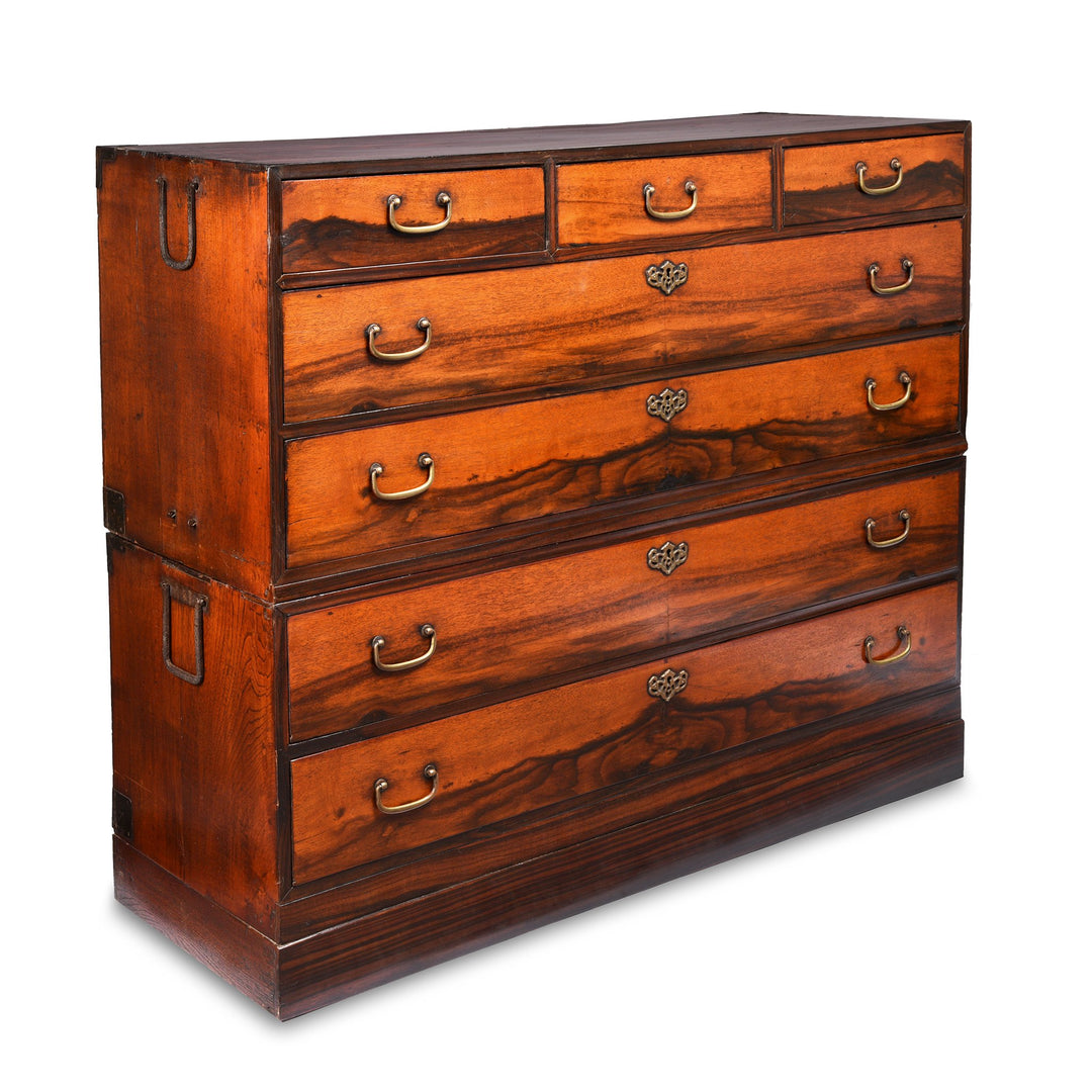 Japanese Dansu Chest of Drawers - Cryptomeria and Persimmon - Ca 1930