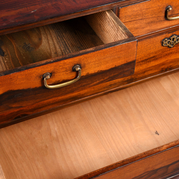 Japanese Dansu Chest of Drawers - Cryptomeria and Persimmon - Ca 1930