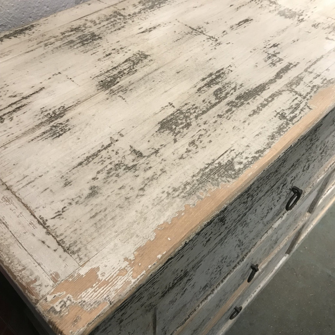 Painted 9 Drawer Sideboard From Mongolia Made From Reclaimed Wood | Indigo Oriental Antiques