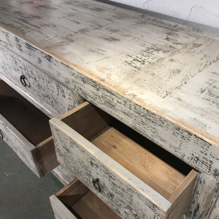 Painted 9 Drawer Sideboard From Mongolia Made From Reclaimed Wood | Indigo Oriental Antiques