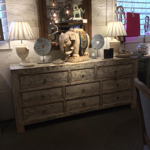 Painted 9 Drawer Sideboard From Mongolia Made From Reclaimed Wood | Indigo Oriental Antiques