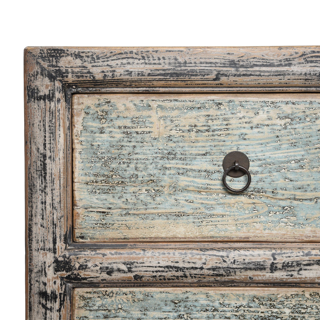 Painted Black & Blue Tallboy Chest of Drawers | Indigo Antiques