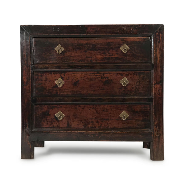 Walnut 3 Drawer Chest Of Drawers from Gansu - 19thC