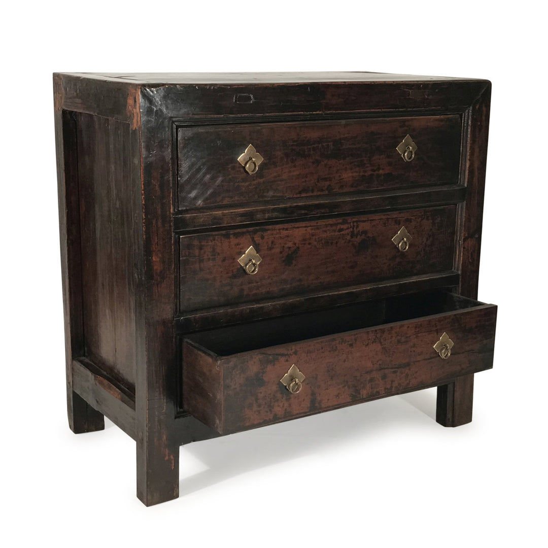 Walnut 3 Drawer Chest Of Drawers from Gansu - 19thC | Indigo Oriental Antiques