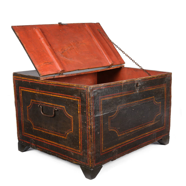 Antique Painted Indian Chest from Bikaner - 19thC