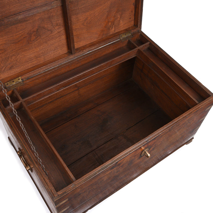 Brass Bound Indian Teak Military Chest - 19thC