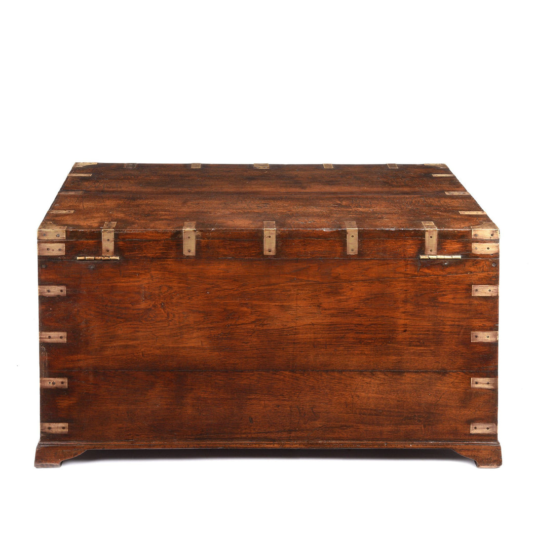 Brass Bound Indian Teak Military Chest - 19thC