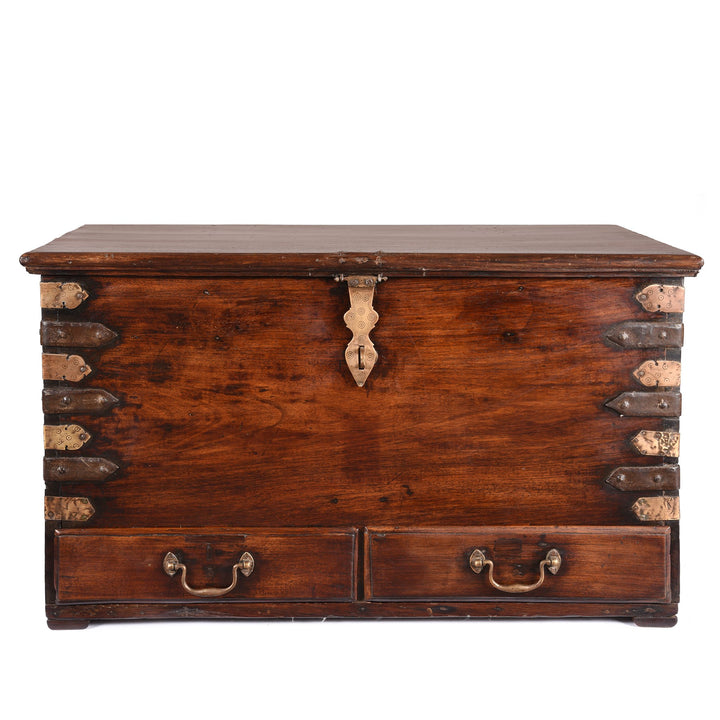 Brass Bound Rosewood Chest from Kutch - 19thC | Indigo Oriental Antiques