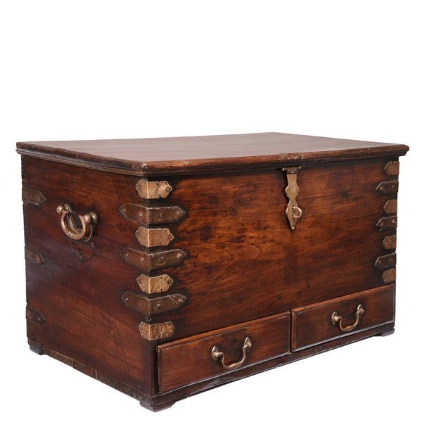 Brass Bound Rosewood Chest from Kutch - 19thC