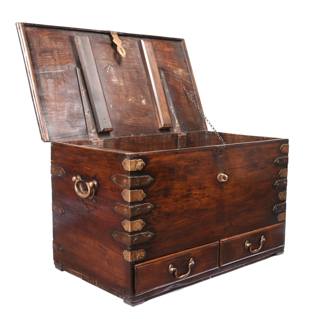 Brass Bound Rosewood Chest from Kutch - 19thC | Indigo Oriental Antiques